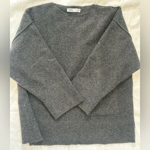 Zara Charcoal oversized Crewneck Sweater